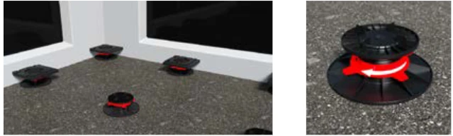 układanie płyt na wspornikach